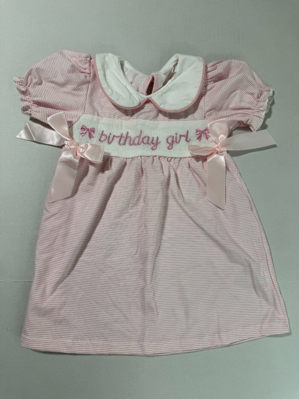 Pink Birthday Girl Striped Dress Size 18-24M